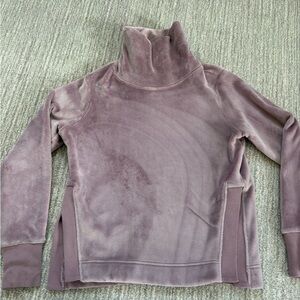 Athleta Dusty Mauve Fleece Turtleneck Pullover